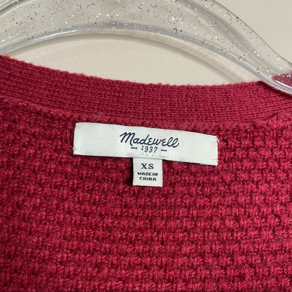 Madewell Textured Crossover Front sweater Maroon - Picture 4 of 7